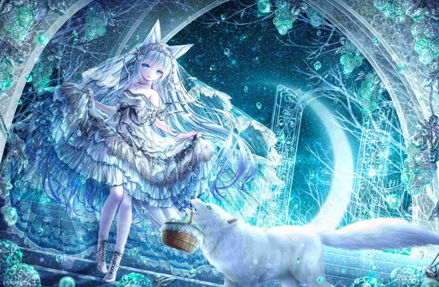 てぃんくるの絵画作品　タイトルは、恋夜茶会